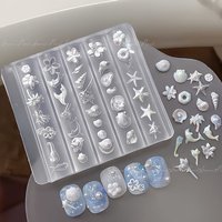Ocean Nail Art Mold Summer Shell Conch Starfish Decoration Mold DIY Silicone Nail Tools for Manicure Parts Making Resin Charms