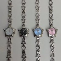 Vintage Y2K Pocket Watch Charm Bracelets Zinc Alloy Adjustable Chain Clock Pendant Star Shape Charm Bag Decoration Women