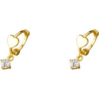 S999 Sterling Silver Korean Sweet Inlaid Zircon Heart Earrings for Women Temperament Jewelry