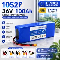 10S2P 36V 100Ah Lithium-Ionen-Akkupack für Elektroroller E-Bike Motorrad 500W Motor EU-Lager Versand