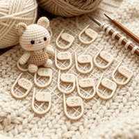 16/24/36/48Pcs Numbered Stitch Markers Anti Slip C Reusable Row Counter for Crochet Knitting Needles Yarn Craft Accessories