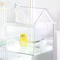 Hanging Parrot Feeder Prevent Scattering Bird Feeding Bowl Multifunction Bird Bath Parakeets Bathtub Bird Cage Accessories