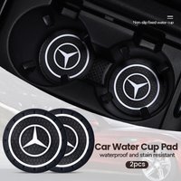 2Pcs Silicone Car Water Cup Mats Water Slot Non-Slip Pads For Mercedes Benz AMG Smart W205 C300 W203 W206 W108 W124 W126 W140