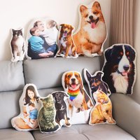 Custom Photo Pillow, Personalized Pet Pillow Shaped Like Your Dog Cat, Customized Stuffed Animal Picture Pillow