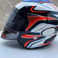 Ram3 Pedrosa GP Blue Half Helmet Men and Women Motorcycle Off-Road Summer Helmet Downhill Racing Mountain Cross Casco Capacete