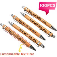 100PCS Personalized Custom Bamboo Pens Unique Bridal Party Gifts Sustainable Country Wedding Favors Custom Hotel Meeting Pens