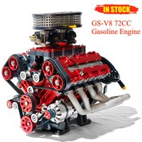 GS-V8 78CC V8 Engine Pure Gas Version 8 Cylinder 4 Valve Water Cooled Four-stroke Model Engine
