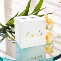 Party Supplies White Black Wedding Card Box Cardboard Elegant Gift Card Box Blessing DIY Crafts Voting Card Box Birthday Party