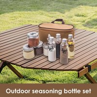 Portable Spice Shaker Container Set Outdoor Camping Picnic Supplies BBQ Seasoning Bottle Kitchen Set with Travel Storage Bag