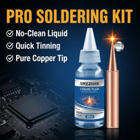SIKEZHAN 40ml Liquid Solder Flux & 900M-T-I Iron Tip Kit, Precision Conical Soldering Set for SMD PCB DIY Electronics Repair