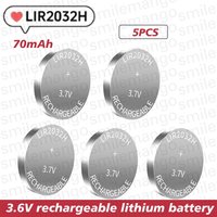 Hot 1-20pcs LIR2032H Button Battery 70mAh 2032 3.7V Rechargeable Battery Lithium Cell Coin Batteries for Car Keys with charge