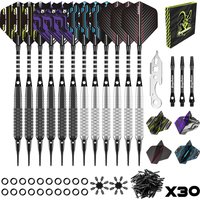 MageRabbit 12 Pack Soft Tip Darts, Professional 18 Gram Plastic Tip Dart Sets with 15pcs Aluminum Shafts 30 Dart Tips