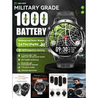 2025 New Military TREX3 1000mAh Battery Smart Watch 1.73-inch Screen 5ATM Waterproof GPS Altimeter Bluetooth Call Men Smartwatch