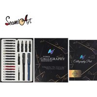 SeamiArt 25pcs Calligraphy Premium Pen set with Practice Pad School Gift set Art Drawing Supplies Writing Stationery