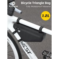 AliExpress West Biking WEST BIKING Bicycle Triangle Bag 1.2L Portable Full Waterproof Cycling Bag MTB Road Bike Front Frame Tube Bag Bike Accessories