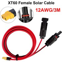 12AWG Solar Charge Cable XT60 Female Adapter to Solar Panel Connector Extension Wire For Portable Power Station Solar Generator