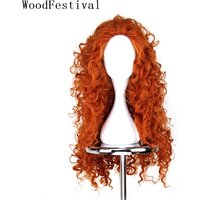 Costume Wigs Synthetic Hair Party Orange Wig Curly Wigs For Women Anime Cosplay Wig Long Girl Halloween Female Movie Brave