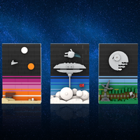 MOC Star Movie Treks Planet Serie Tales of the Space Age Postcard Bricks Wars of the Star Age Postcard Building Blocks Toys Gift