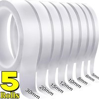 5/6/8/10/12/15/18/20/30mm Double Sided Tapes Strong Sticky Self Adhesive Strips Tapes for DIY Craft Home Office School Wholesale
