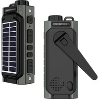 2026 Emergency AM/FM Radio With Power Bank USB Solar Hand Crank Charging Battery Operated SOS Alarm & Flashlight For Indoor/Outd