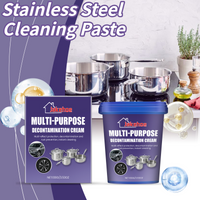 Kitchen Stainless Steel Stain Remover Paste Highly Effective Cleaning Paste For Removing Grease&Grime From Gas Stoves&RangeHoods