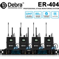 Debra ER-404 Professional Wireless In-Ear Monitoring System, Infrared Synchronization, with Multiple Receivers, for Stage Use