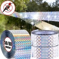 50/80 Meters Double-sided Reflective Bird Repellent Ribbon Tape Bird Panic Laser Tape Deterrent Tape Drive Away Birds
