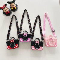 Disney Shoulder Bag Mickey Mouse Cartoon Anime Minnie Mickey Silicone Pocket Pack Crossbody Coin Bag Children's Backpack Gifts