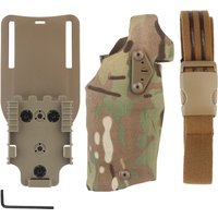 Tactical 63DO Pistol Holster for Glock 17/19 Compatible X300/X300U Lights Holster Quick Lock System QLS Mount Adapter Leg Shroud