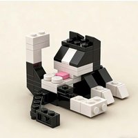 Animal Series 62Pcs MOC Bricks Cat Figures DIY Building Blocks Kids Educational Toys Children Birthday Gift