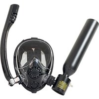 Diving Tank with Snorkel Mask 0.5L Mini Scuba Portable Lungs Oxygen Cylinder Full Face Diving Mask Underwater Breath System