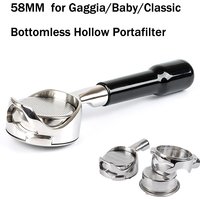 For Gaggia/Baby/Classic Coffee Machine Modified Handle Filter 58MM Bottomless Hollow Portafilter Stainless Steel Coffee Filter