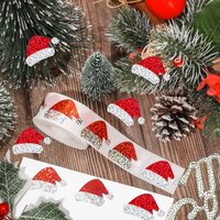 500pcs Christmas Hat Stickers Cartoon Laser Gift Packaging Box Decoration Stickers Labels Envelope Gift Bag Sealing Sticker