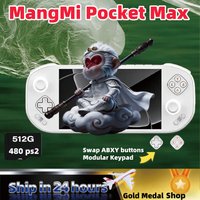 MANGMI Pocket Max Handheld Game Console 7"144Hz OLED Snapdragon 865 8GB RAM 128GB ROM 8000mAh Android Gaming Player PSP PS2