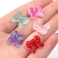 20pcs 16x14mm Multi Color Glass Beads Bow Beads Loose Spacer Beads for DIY Crafts Necklace Bracelet Handmade Accessories