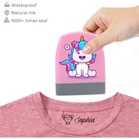 1pc Personalize Custom Name School Uniform Unicorn Emblem Name Stamp for Clothing Waterproof Clothing Stamps for Clothes