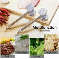 Aluminum Alloy Meat Tenderizer Hammer Double Sided Steak Pork Mallet Pounder Heavy Duty Kitchen Tool With Hanging Hole