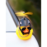 AliExpress Other Car Cute Duck with Helmet Broken Wind Small Yellow Duck Bike Motorcycle Helmet Riding Cycling Decor Car Ornaments Accessories