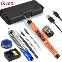 USB Soldering Iron Kit LED Digital Mini Wireless 300-450°C Adjustable Temperature 1000mAh Rechargeable Battery Solder Iron Tools
