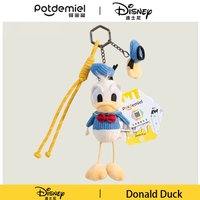 Disney Donald Duck Plush Keychain Cartoon Doll Bag Pendant Lanyard Mini Hat Ornament Backpack Car Key Holder Creative Gift