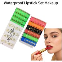 Waterproof Lipstick Set Makeup Matte Velvet Moisturizing Fashion Style Color Lasting Lip Tube Cosmetics Changing non-greasy