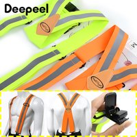 Fluorescent Men Suspenders 5cm Wide Adult X-Type 4 Clips Harness Man Braces Adjustable Strap Work Male Jockstrap Elastic Belt
