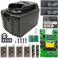 BL1890B Lithium Battery Case BMS PCB Balance Charging Protection Board Shell Box For MAKITA 18V BL1860 9.0Ah 6.0Ah LED Indicator