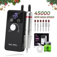 DianaBeauty 45000RPM Nail Drill Machine Portable Nail Polisher Gel Sander Electric Professional Nail Lathe with HD LCD Display