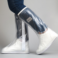 Men's and Women's High Tube Shoe Cover with Pressed Edge and Thickened Sole Wear Resistant and High Quality Rainproof Shoe Cover