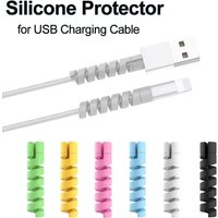 6/20pcs Cable Protector Silicone Charge Cable Spiral Winder Wire End Cord Savers Cover For Phone USB Charger Cable Accessories