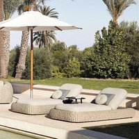 Outdoor Reclining Rope Woven Hot Spring Hotel Pool Recliner Sunbed Bed & Breakfast Resort Seaside Rattan Beach Chair