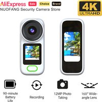 Magnetic Thumb Action Camera - 4K UHD Mini Sports Cam with Wireless Mic, Ultra Portable DV Vlog Recorder for Motorcycle Helmet