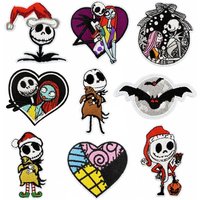 Colorful Cartoon Skull Embroidery Patch Gothic Clothing Decor DIY Embroidered Badge Iron on Patches Appliques Stickers Scp