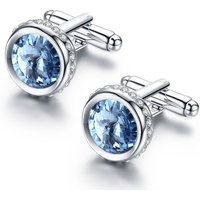 PINANNIE Men's Crystal Cufflinks for Wedding, Elegant Business Formal Dress Shirt Accessories, Gift for Groom, Him, Father's Day